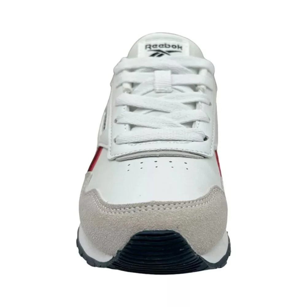 Reebok Youth Boys/Girls Sneaker Size 2 White/Wine/Beige‎ Cushioned Lace up Shoes